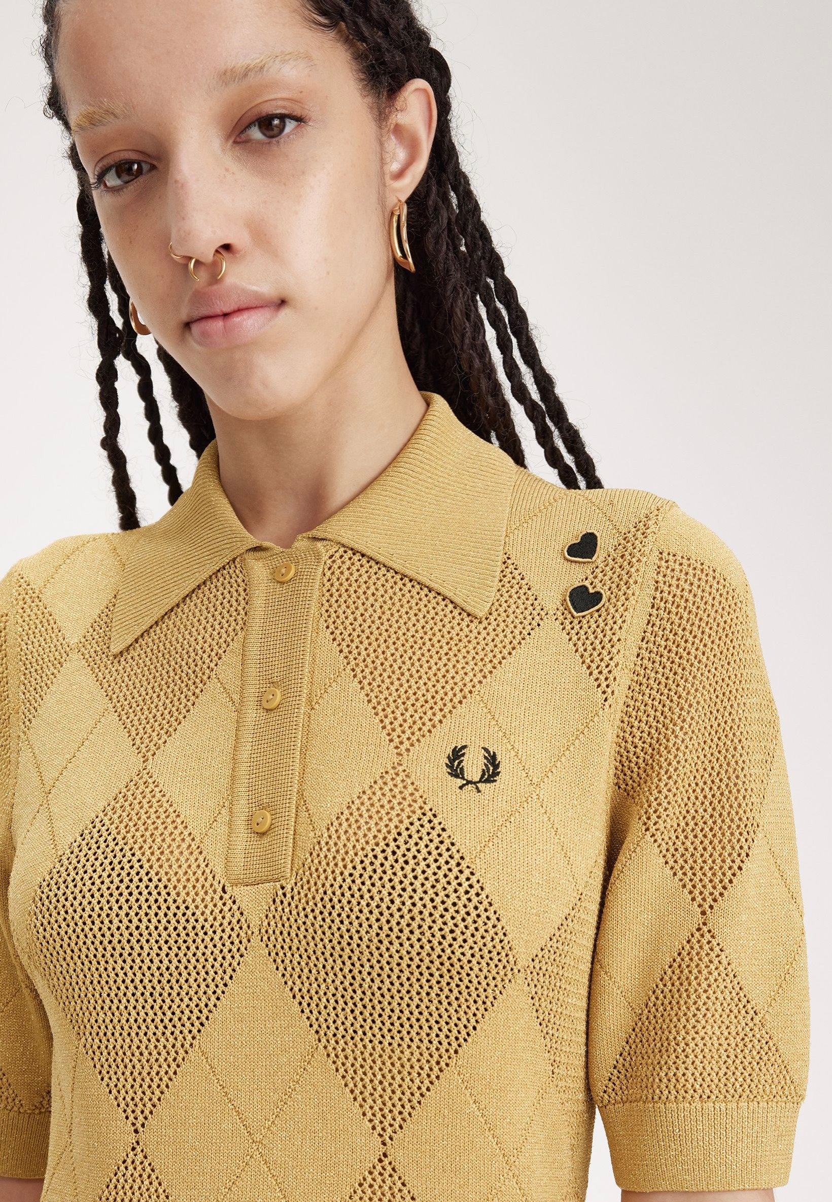 Fred Perry x Amy Winehouse - Argyle Knitted 1964 Gold - Polo Manchester