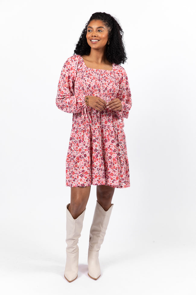 All About You Multi Smocked Knit Floral Dress Get To Buy Cheap Pice