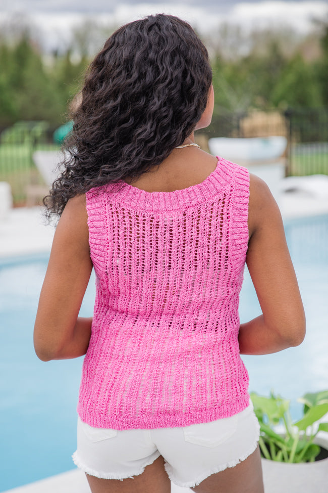 French Market Pink High Neck Sweater Tank Cheap Footlocker