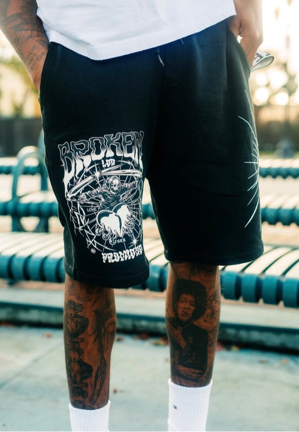 Broken Promises - Lsd Reaper Black - Shorts Cheap New Styles