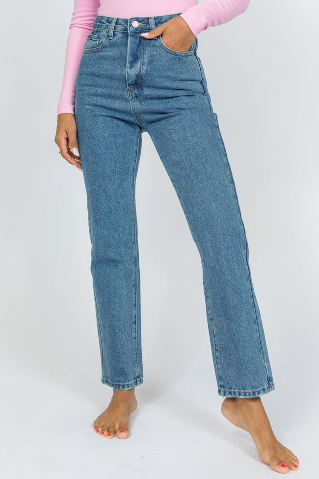 Megan Medium Wash Straight Leg Mom Jeans Buy Cheap Cheapest