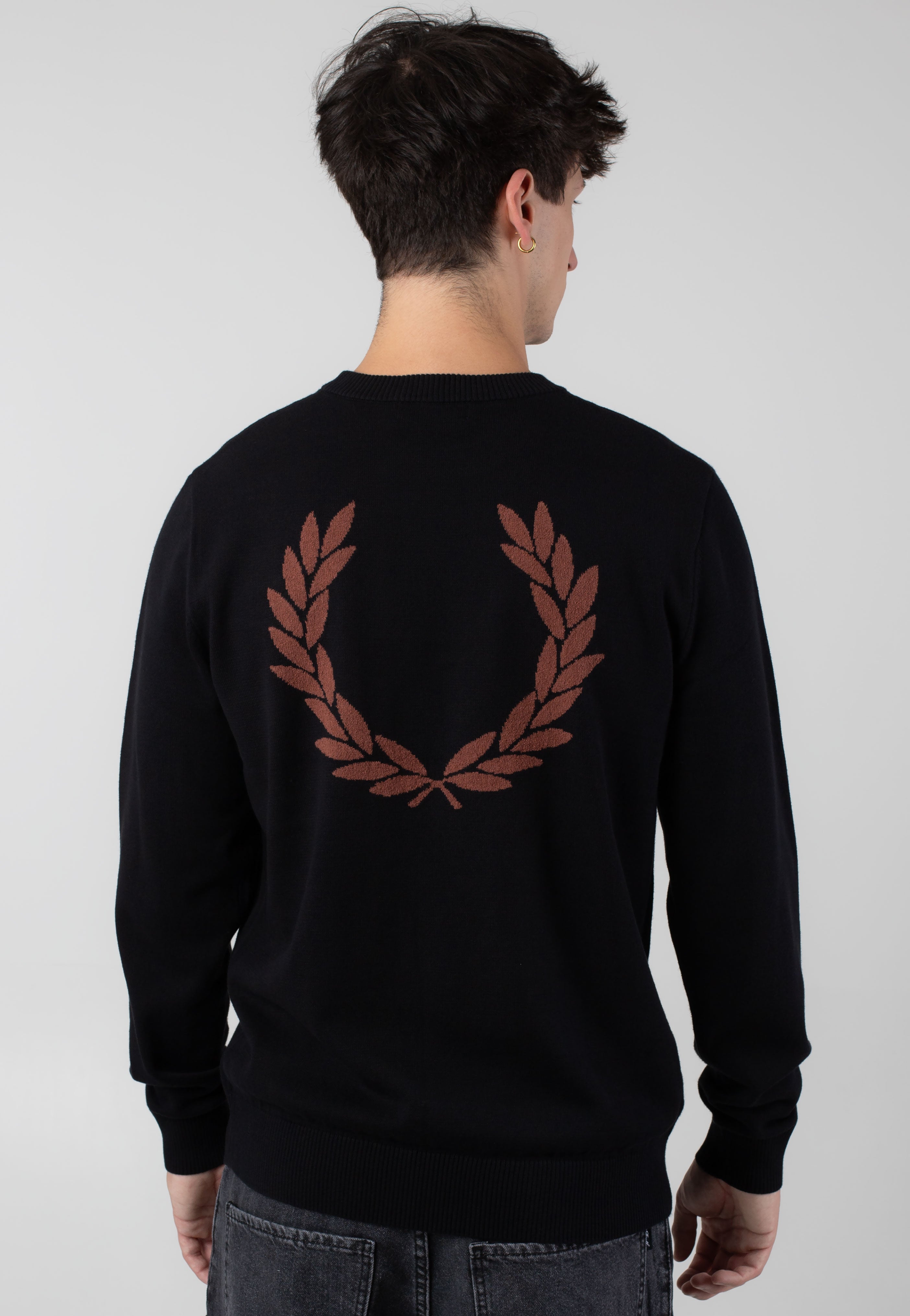 Fred Perry - Boucle Laurel Wreath Black - Pullover Outlet Discount Authentic