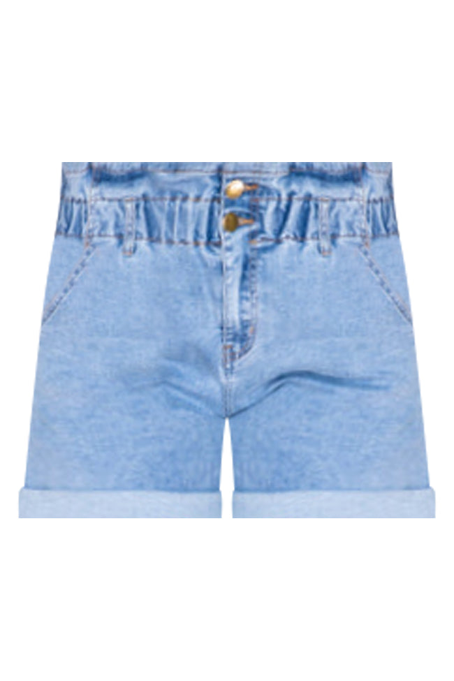 Watch Me Go Paperbag Cuffed Denim Shorts FINAL SALE In China For Sale