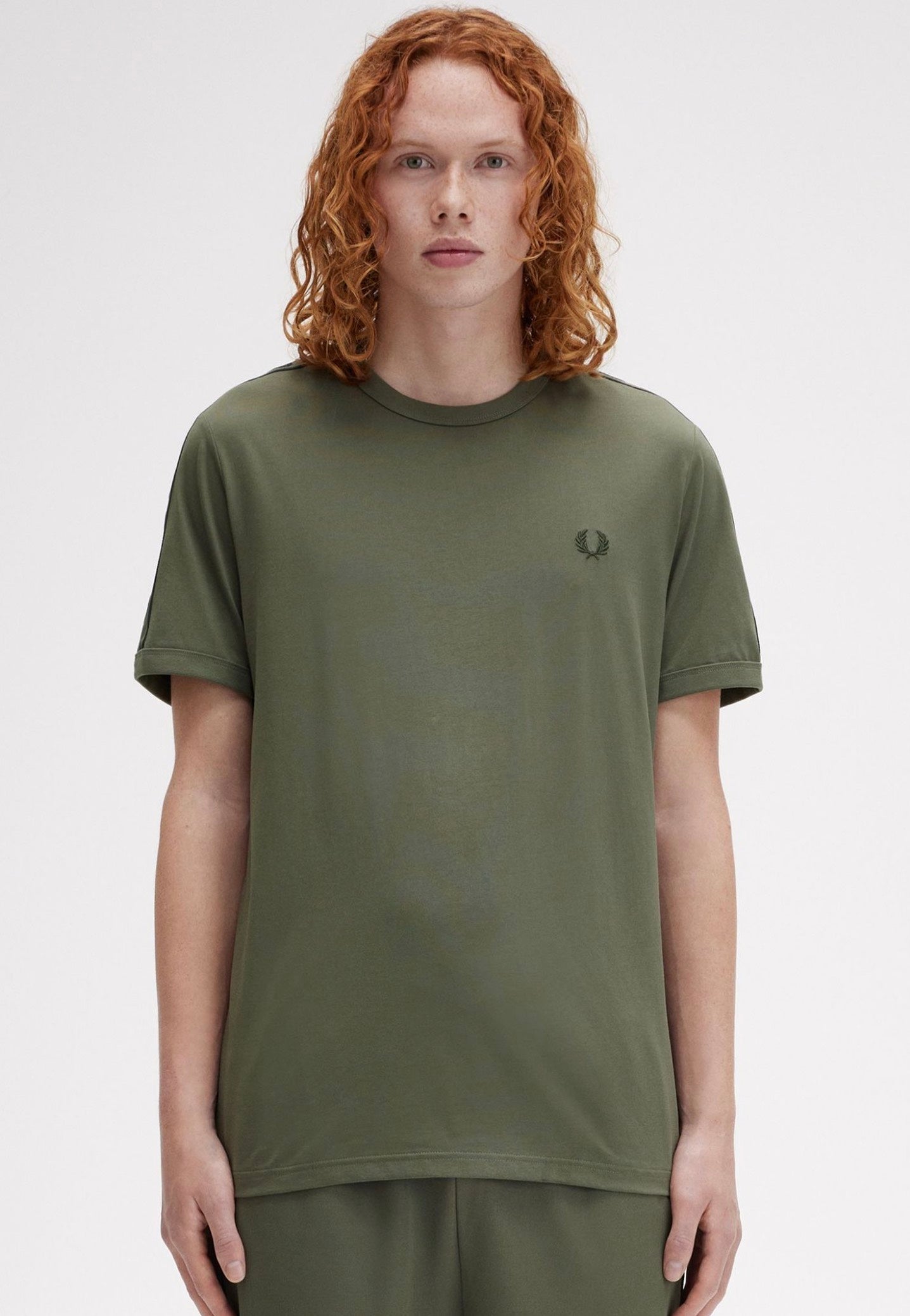 Fred Perry - Contrast Tape Ringer Laurel Wreath Green/Night Green - T-Shirt Outlet Clearance