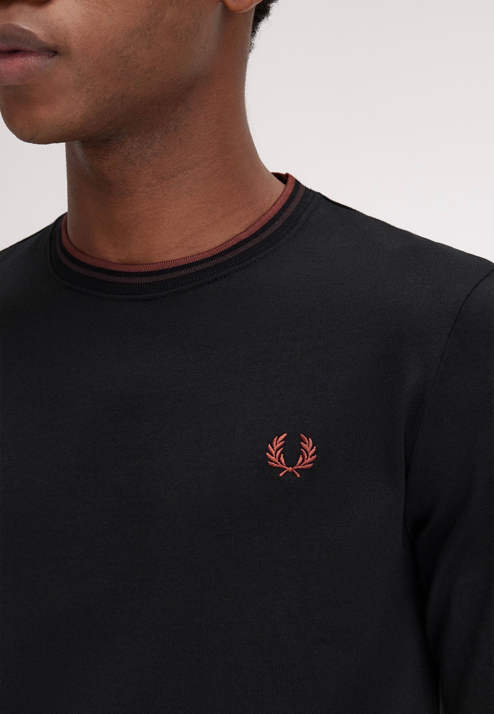 Fred Perry - Twin Tipped Black/Carrington Road Brick/Whisky Brown - Longsleeve Affordable Online