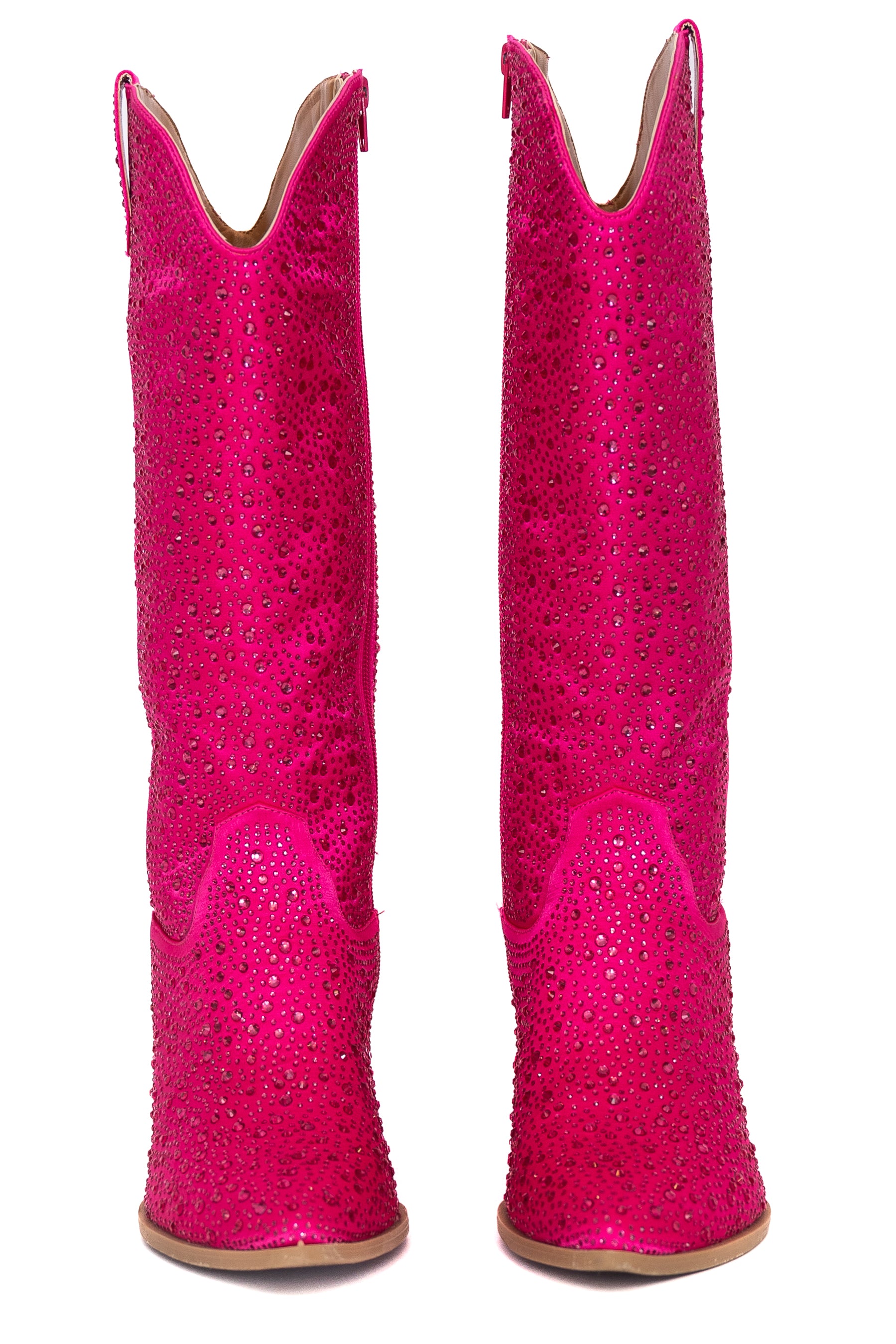 June Fuchsia Rhinestone Boots Explore Online