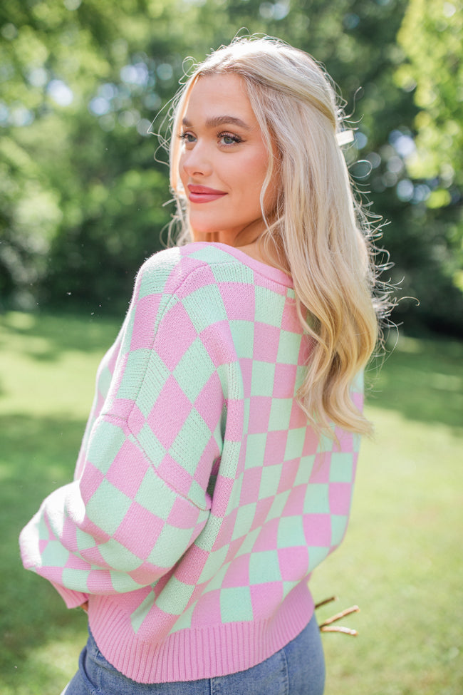 Making Memories In Watermelon Crawl Cropped Checkered Cardigan FINAL SALE Pices Online