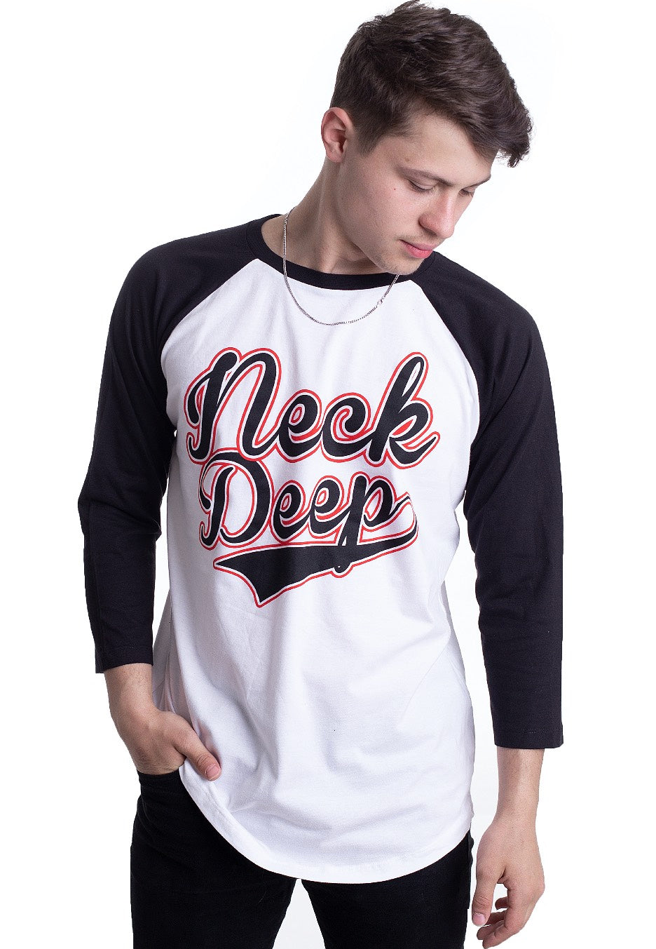 Neck Deep - Baseball Logo White/Blak - Longsleeve Cheap Online Store