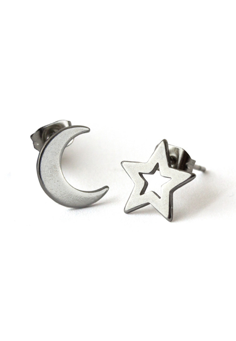 etNox - Mond Und Stern Silver - Earrings Comfortable