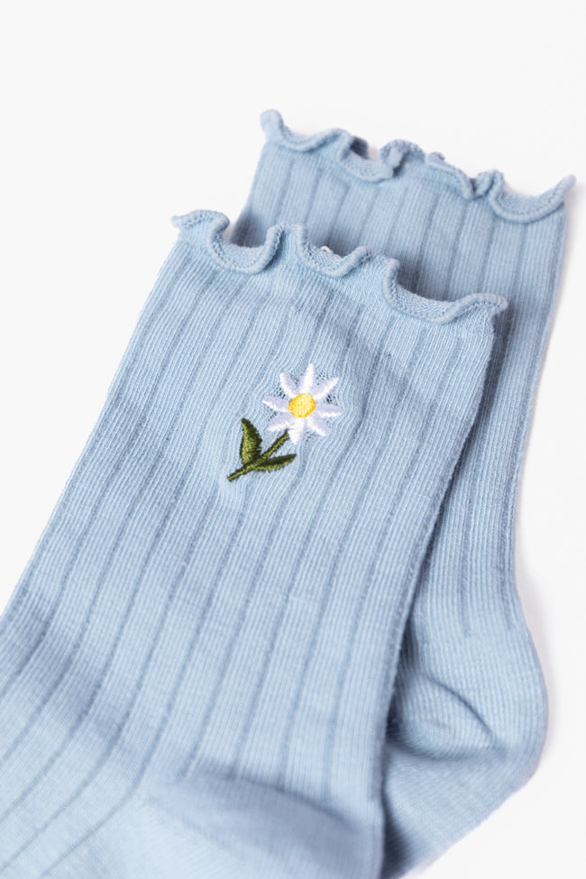 Blue Daisy Crew Socks Outlet Nicekicks