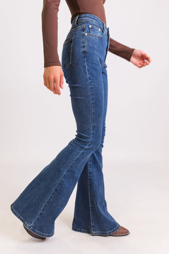 Maren Dark Wash Stretchy Flare Jeans Outlet New Arrival