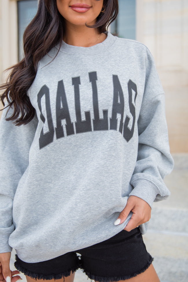 Dallas Light Grey Oversized Graphic Sweatshirt Good Selling Online