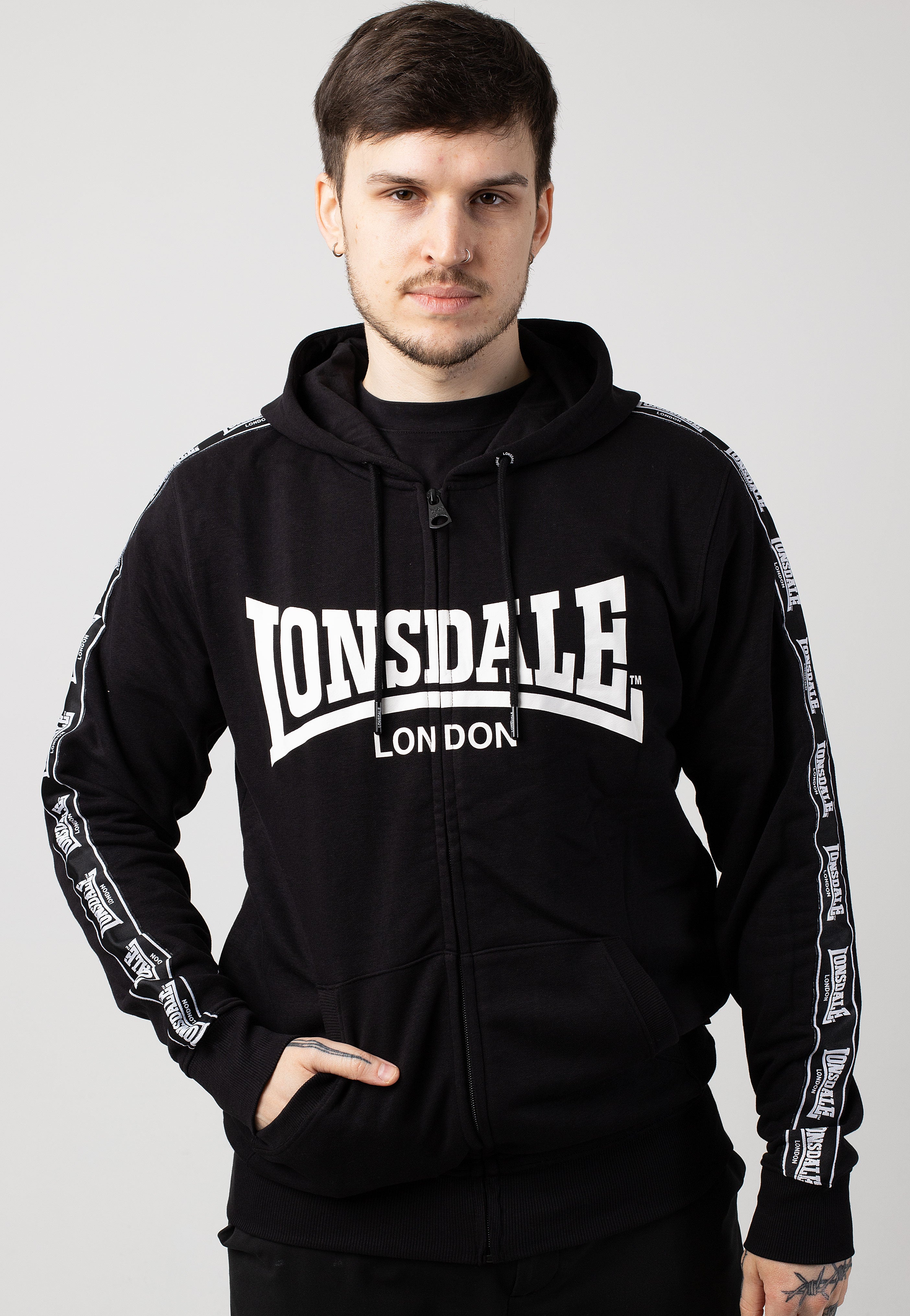 Lonsdale - Bigton Black/White - Zipper Cheap Sale Outlet