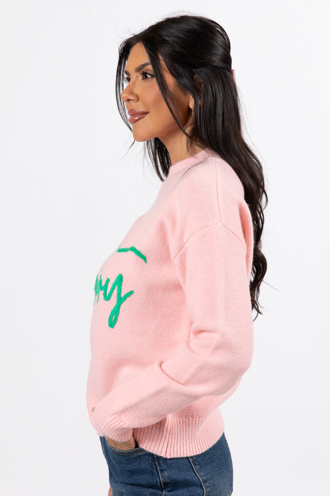 Be Merry Pink And Green Sweater FINAL SALE Buy