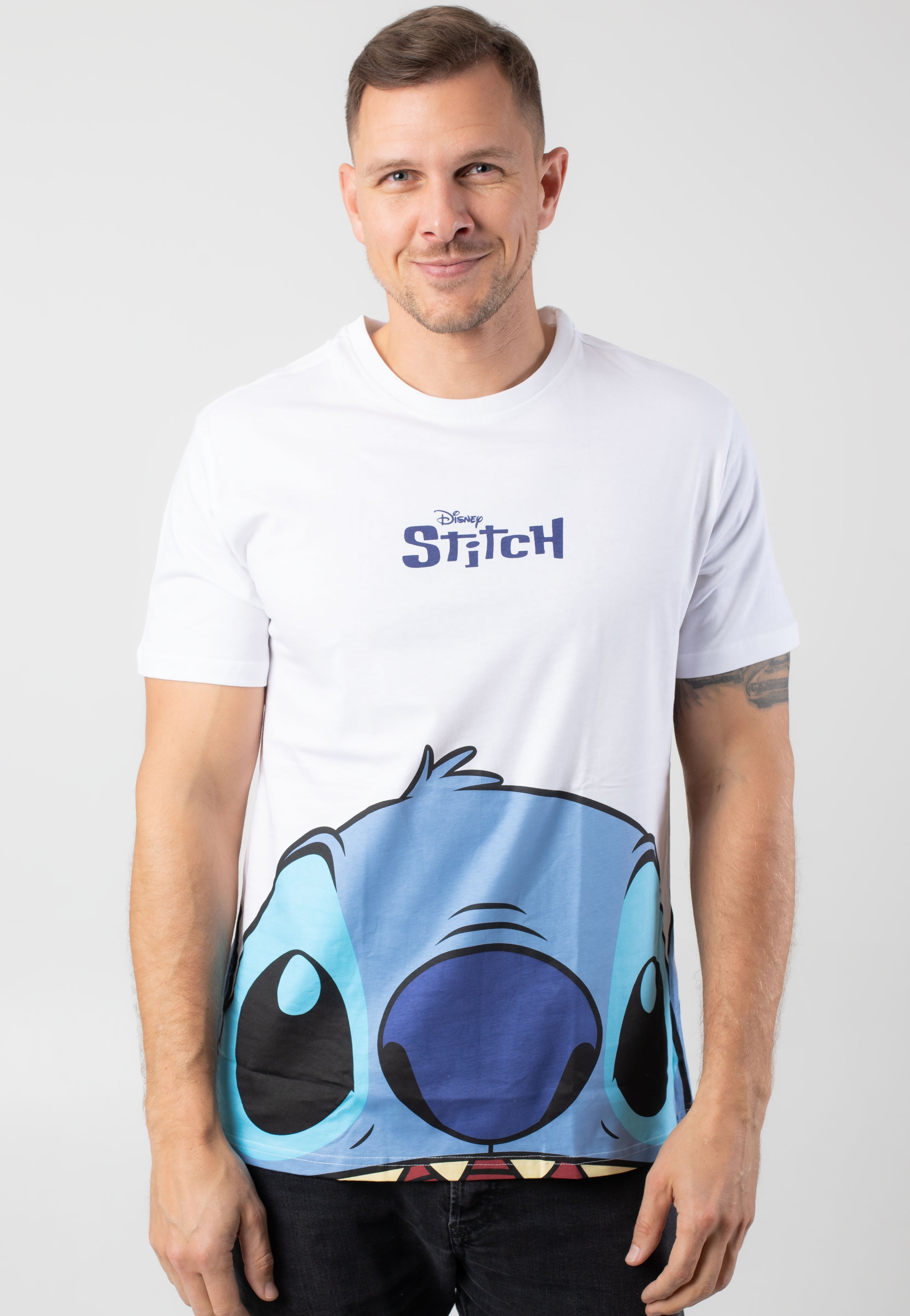 Lilo & Stitch - Peeking Stitch White - T-Shirt Low Pice For Sale