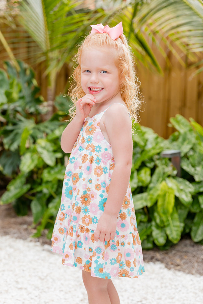 Kid's Keep Blooming Multicolor Floral Mini Dress