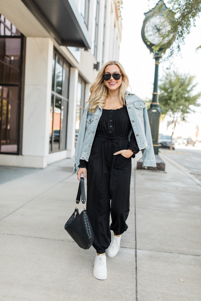 Bop Around Black Jogger Style Jumpsuit FINAL SALE Buy Cheap Best Store To Get