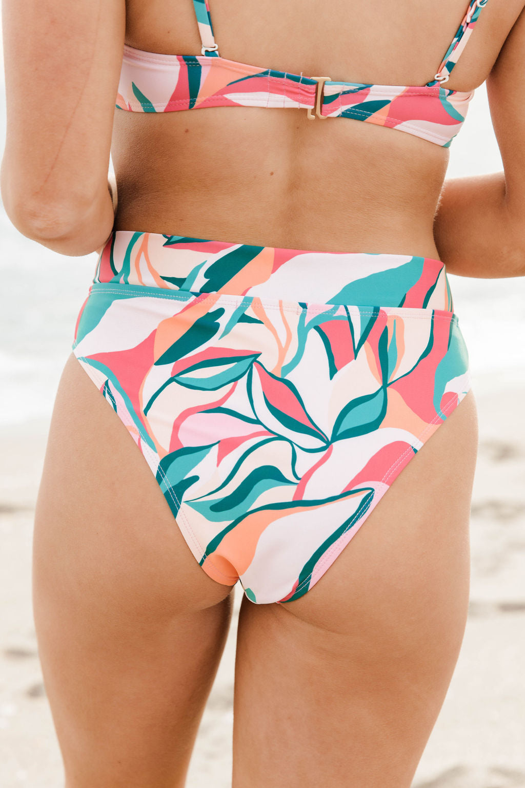 Just A Dip in Tropical Wonder High Waisted Bikini Bottoms FINAL SALE 2025 Unisex For Sale