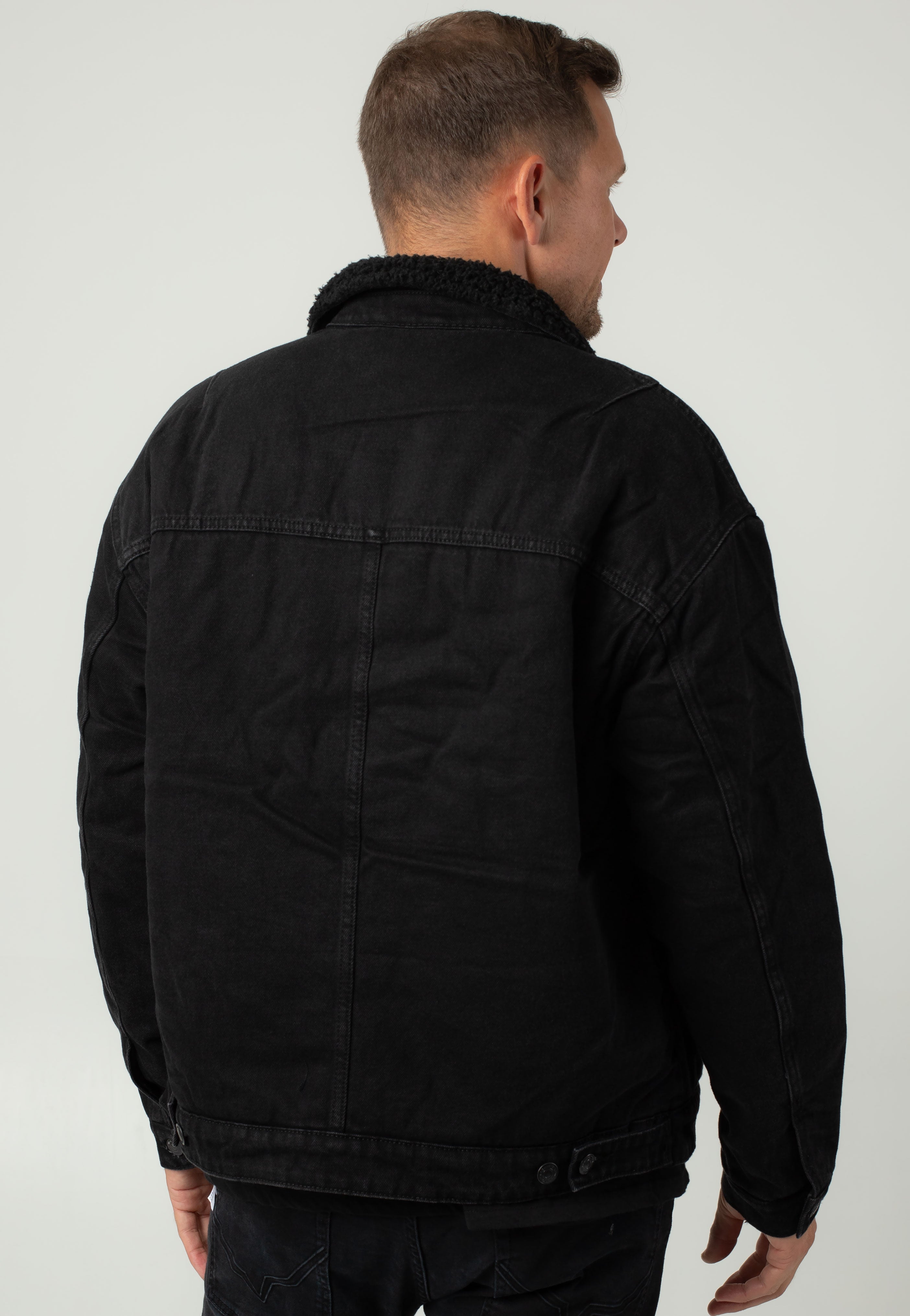 Only & Sons - Wilson Sherpa Black Denim - Jeans Jacket Outlet Collections