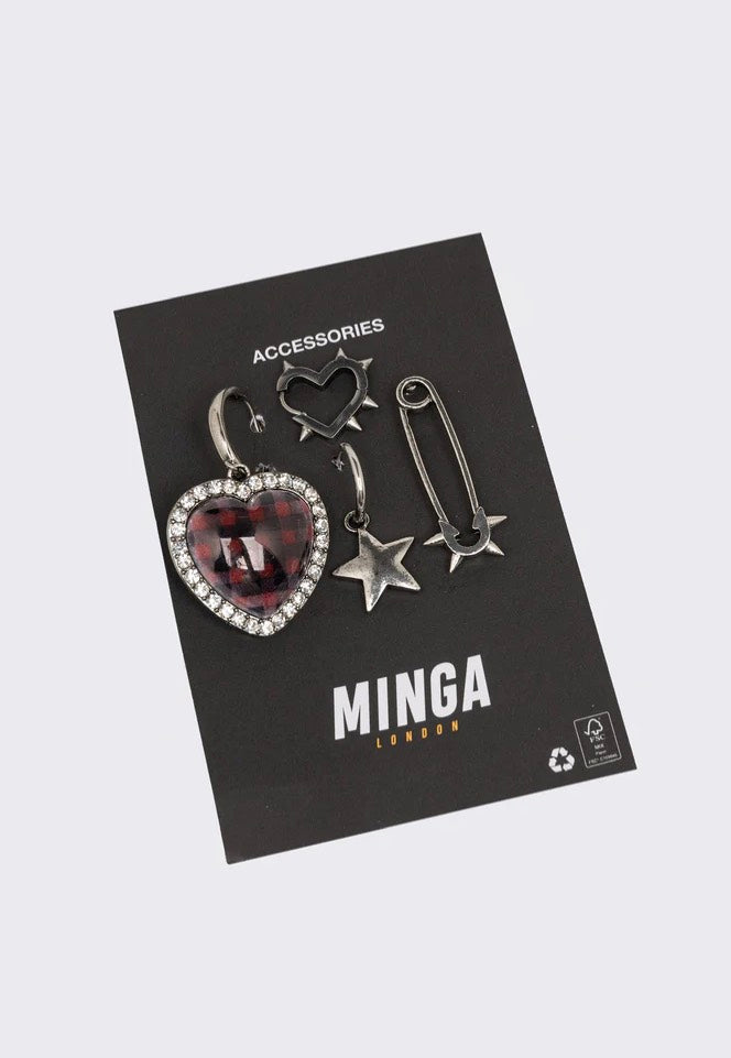 Minga London - Dark Love Gothic Pack Of 4 - Earrings Outlet Best Seller