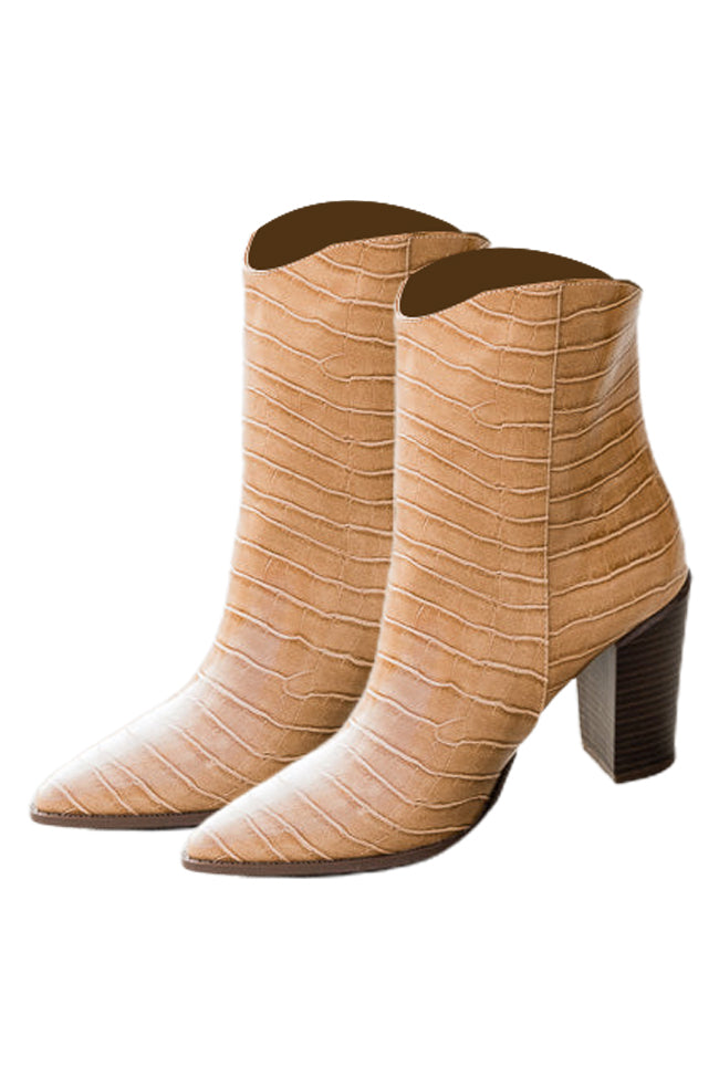 Yasmine Brown Snakeskin Booties FINAL SALE Cheap Real Eastbay