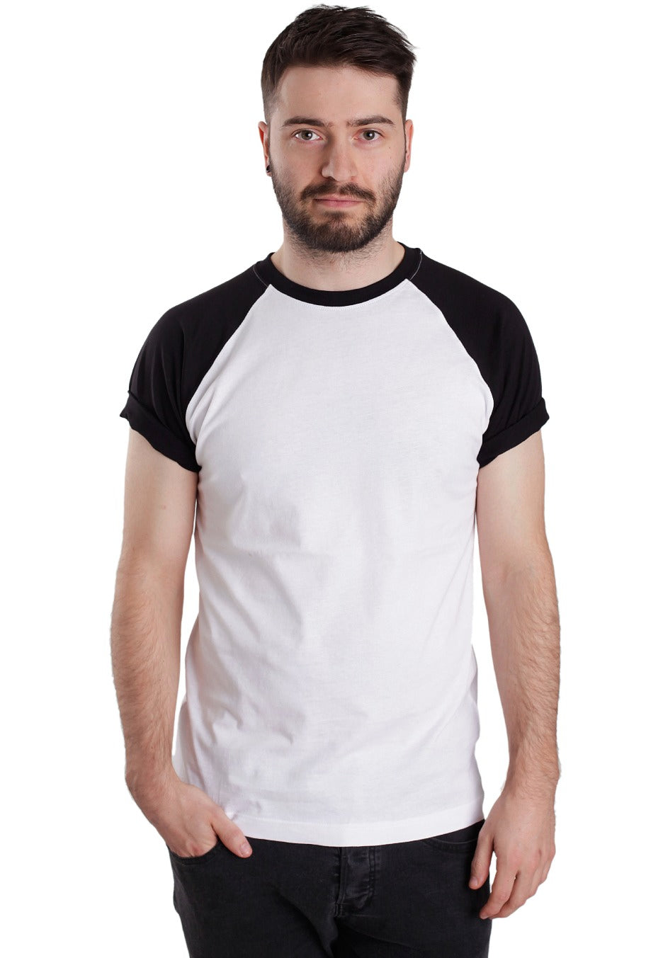 Urban Classics - Raglan Contrast White/Black - T-Shirt Free Shipping For Sale