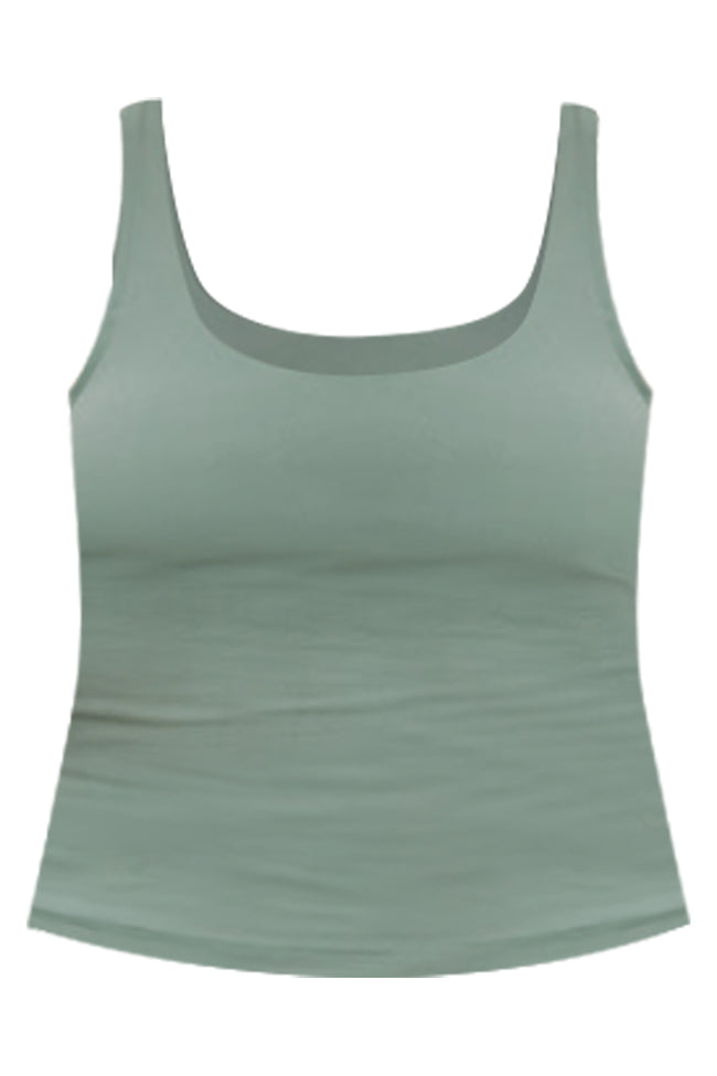 Miles Ahead Olive V-Neck Tank Bra Top Sale Fake