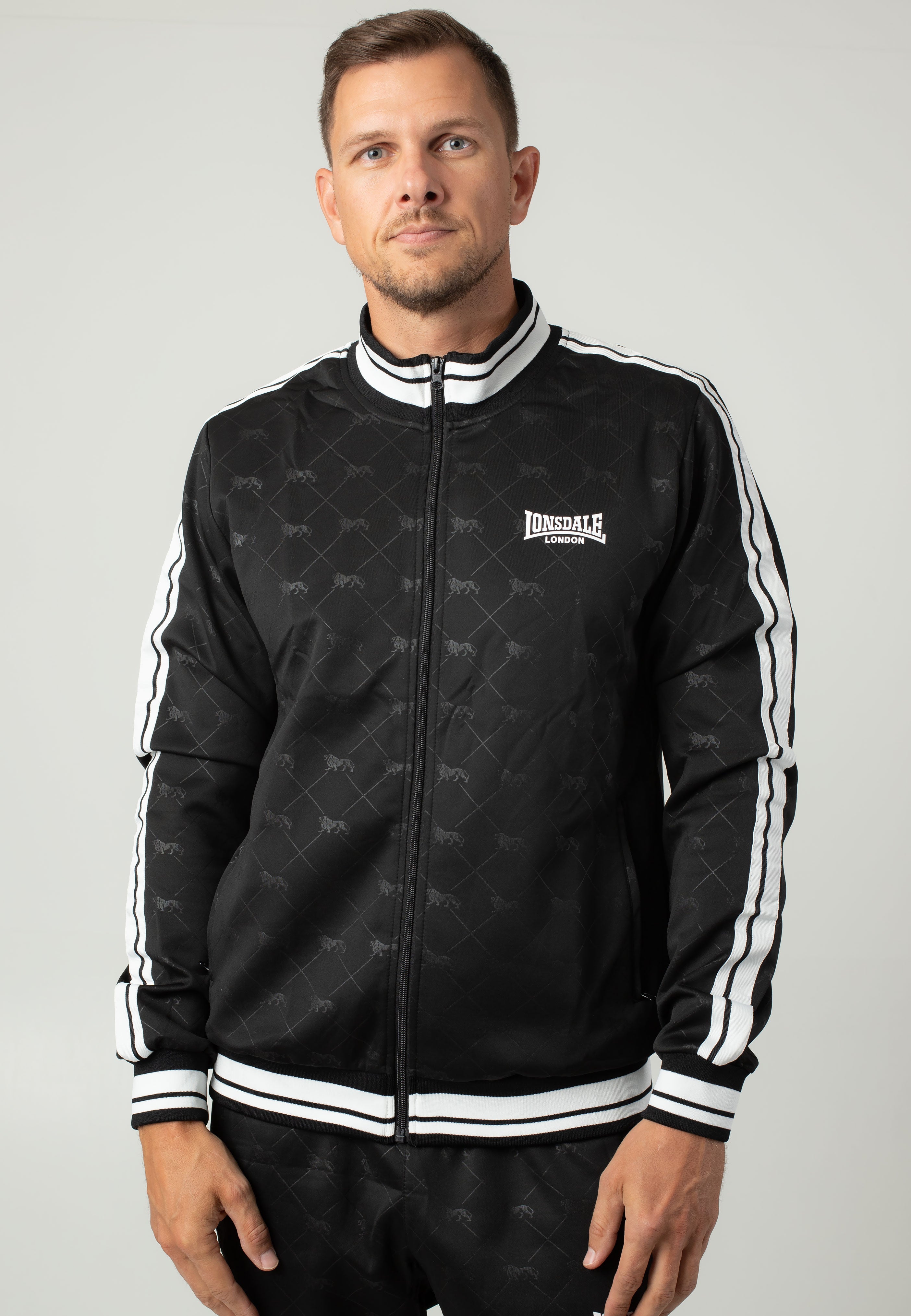 Lonsdale - Ashwell Black/White - Tracksuit Online Online Clearance