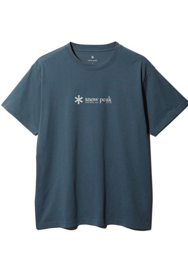 Snow Peak - Soft Cotton Logo Slateblue - T-Shirt Good Selling Cheap Pice