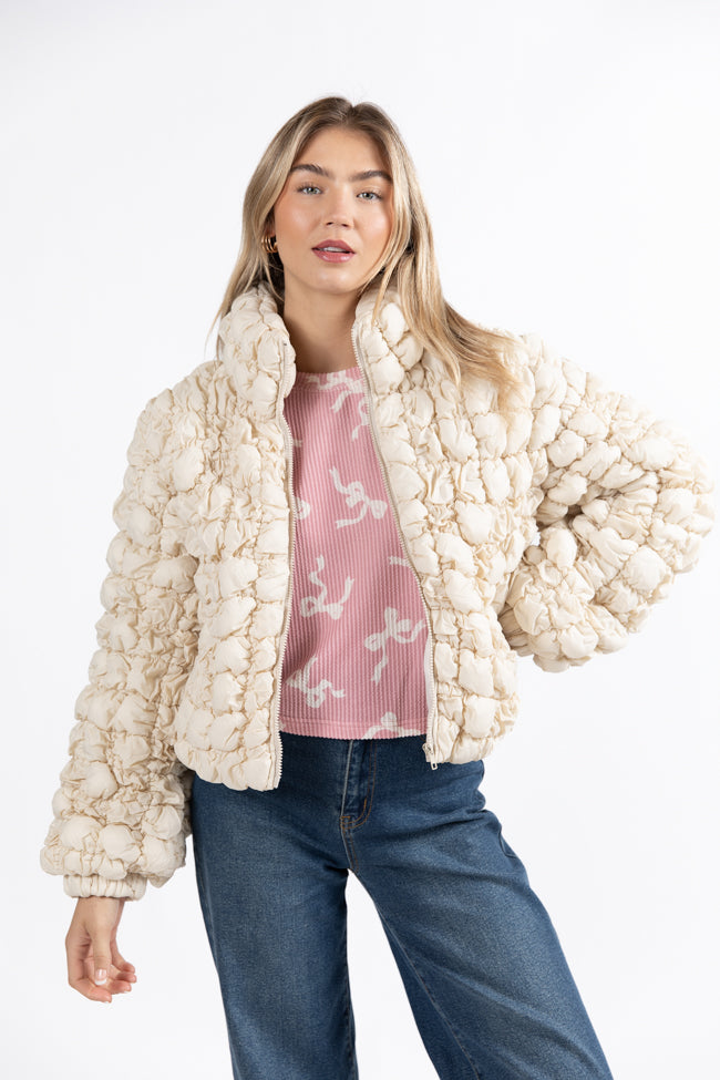 Higher Heights Ecru Bubble Puffer Jacket FINAL SALE The Cheapest Cheap Pice