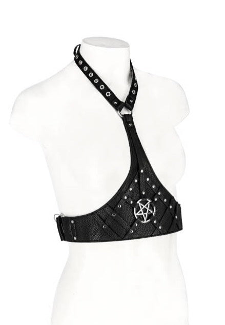 Restyle - Pentagram Waist With A Collar Black - Harness Clearance Buy