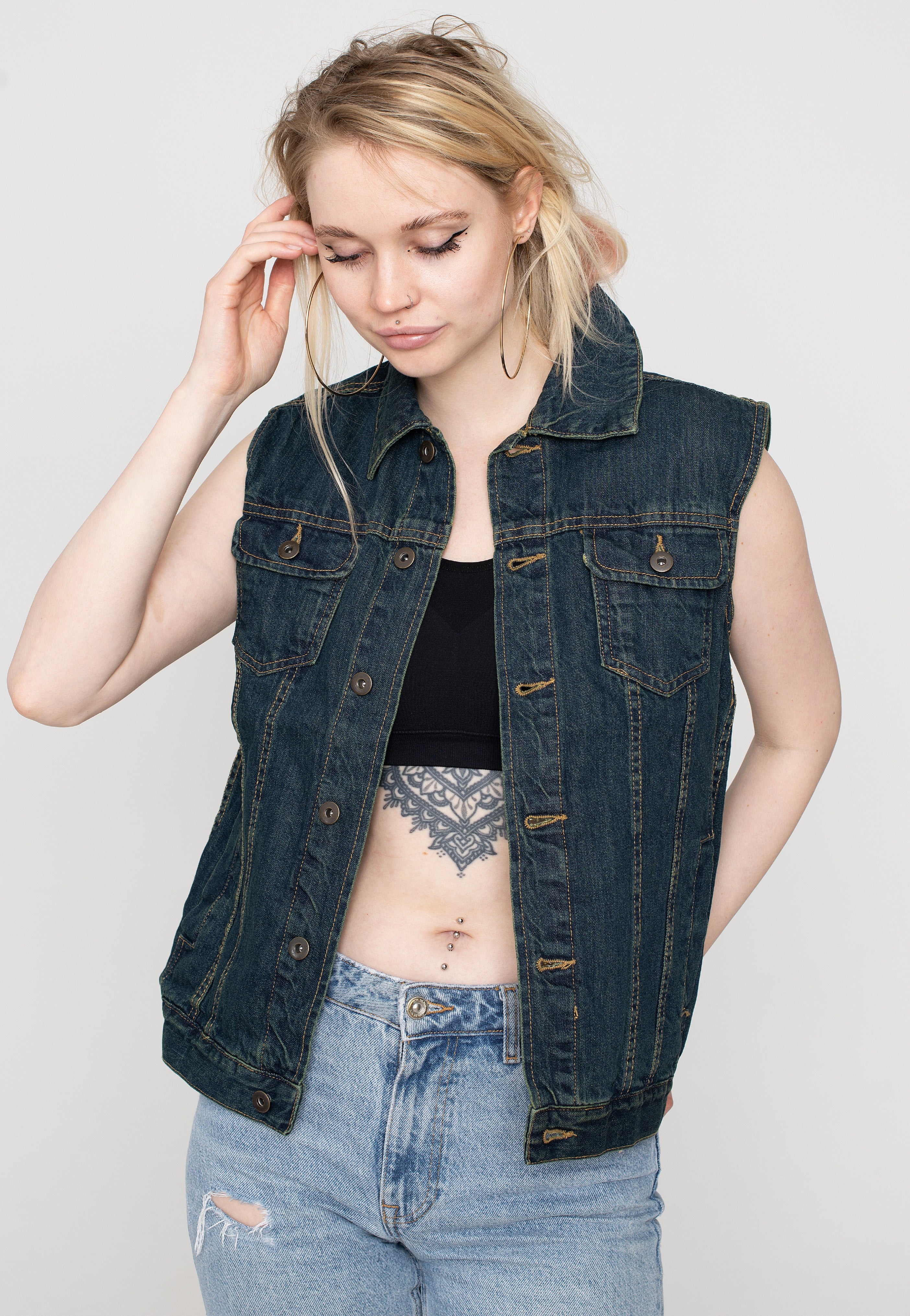 Urban Classics - Denim Denimblue - Jeans Vest Free Shipping Tumblr