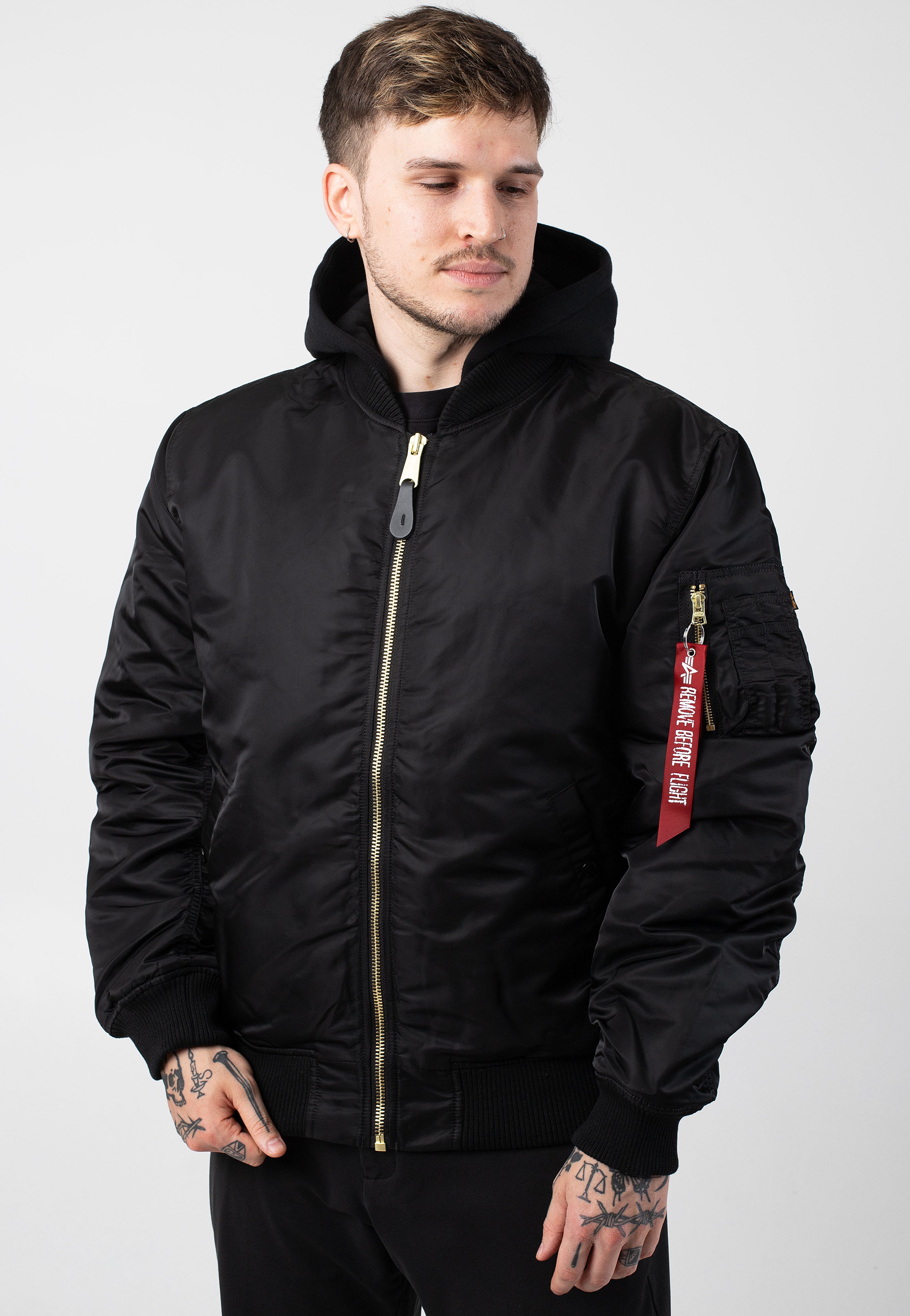 Alpha Industries - MA 1 ZH Back EMB Black - Jacket Cheap Pice Top Quality