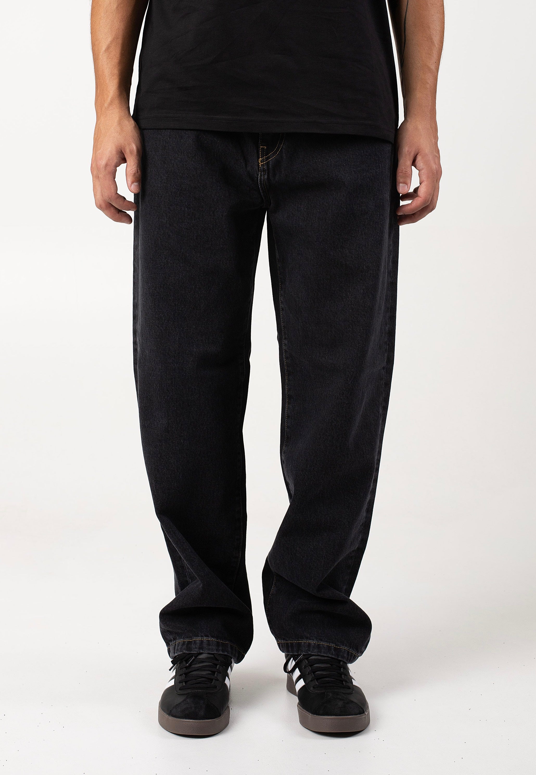 Carhartt WIP - Aaron Stone Washed Black - Jeans Geniue Stockist