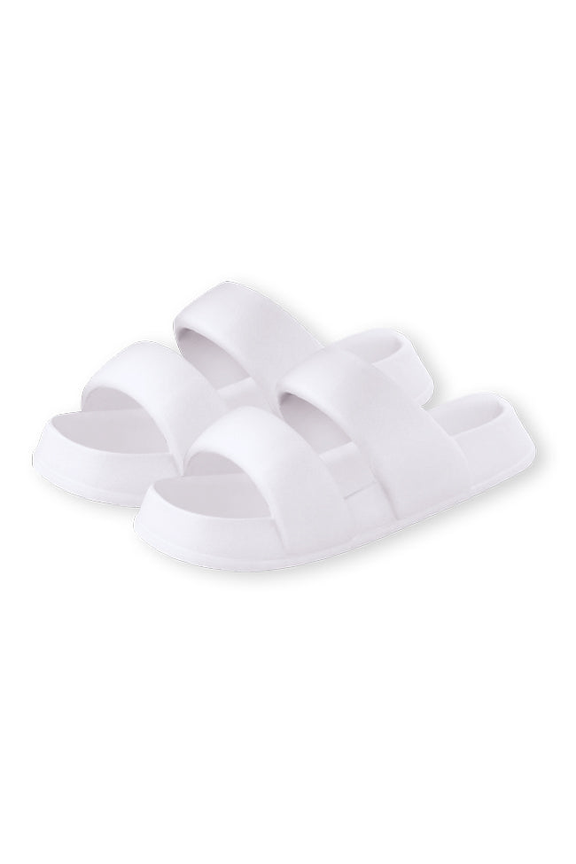 Ciana Ivory Double Strap Cloud Slides FINAL SALE Buy Cheap Inexpensive