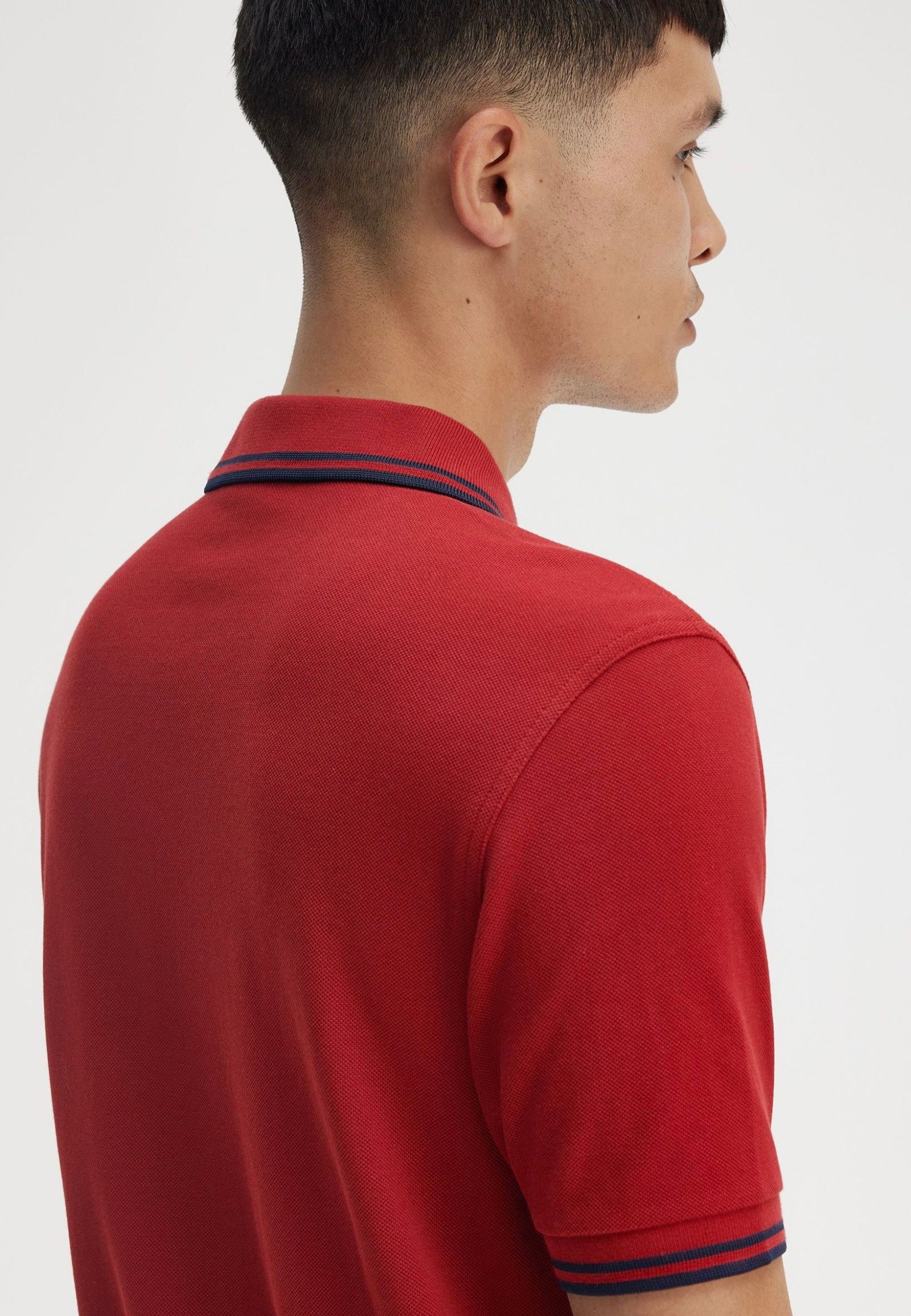 Fred Perry - Twin Tipped Burnt Red/Navy - Polo Best Wholesale Online