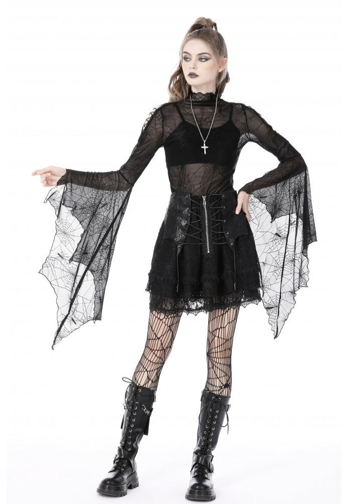 Dark in Love - Punk Spider Mesh Exaggerated Sleeves - Top Fashionable