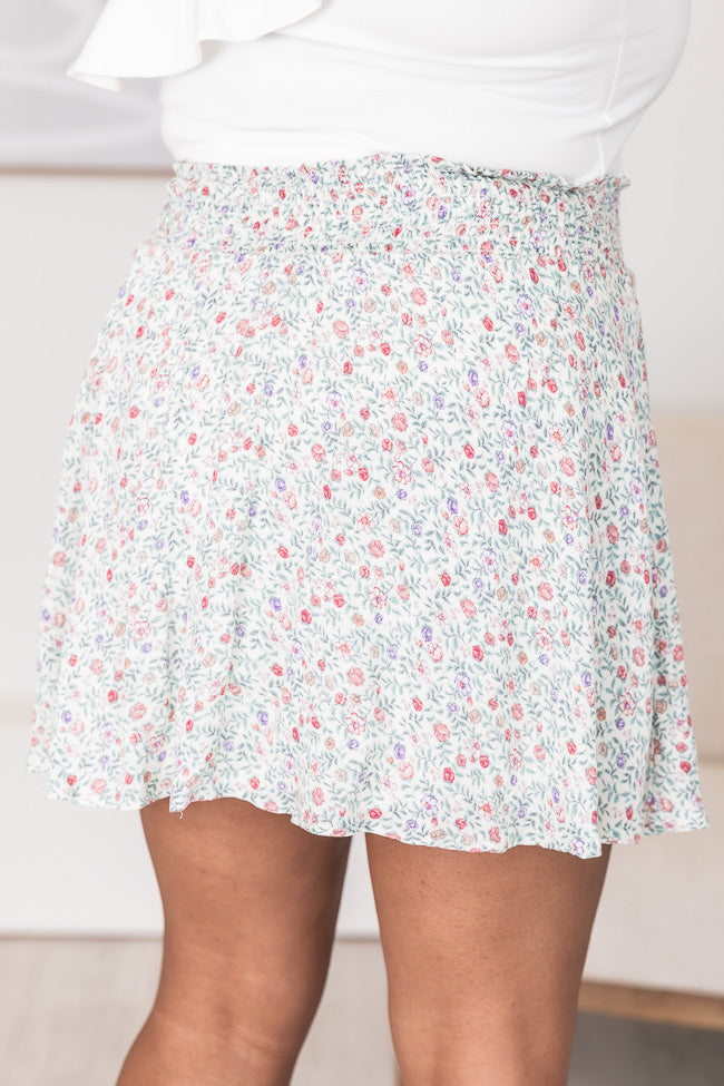 One More Time Ivory/Multi Floral Skirt FINAL SALE Clearance Cheap Online