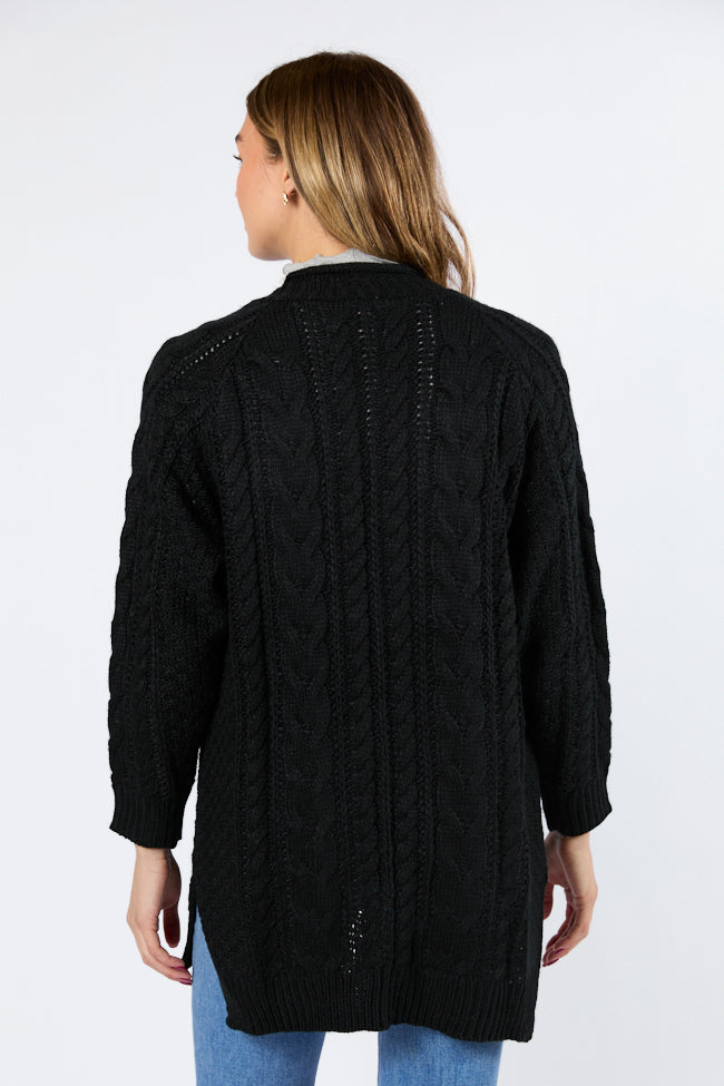 Sweet Nothings Black Chunky Cable Knit Cardigan Discount The Cheapest