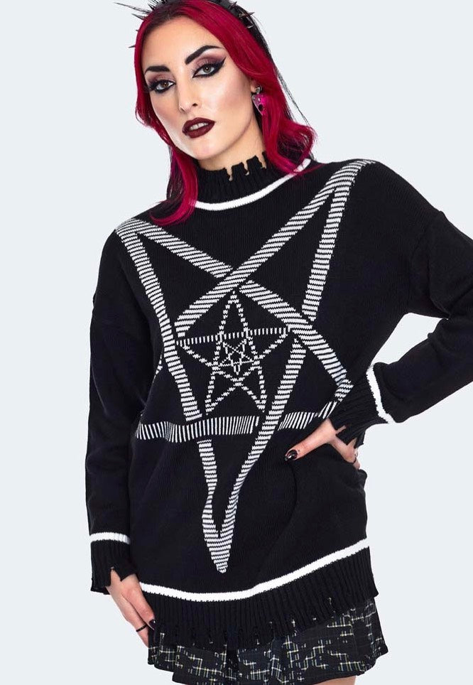 Jawbreaker - Pentagram Star Oversized Black - Pullover 100% Authentic Cheap Online