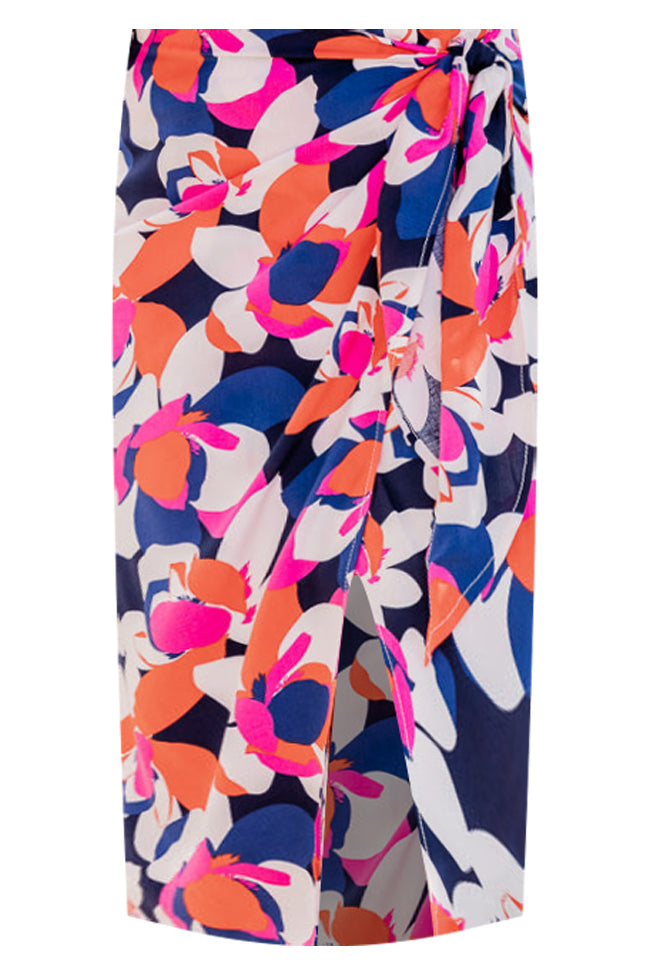 Sophisticated Beauty Navy And Pink Multi Printed Midi Skirt FINAL SALE Cheap Purchase