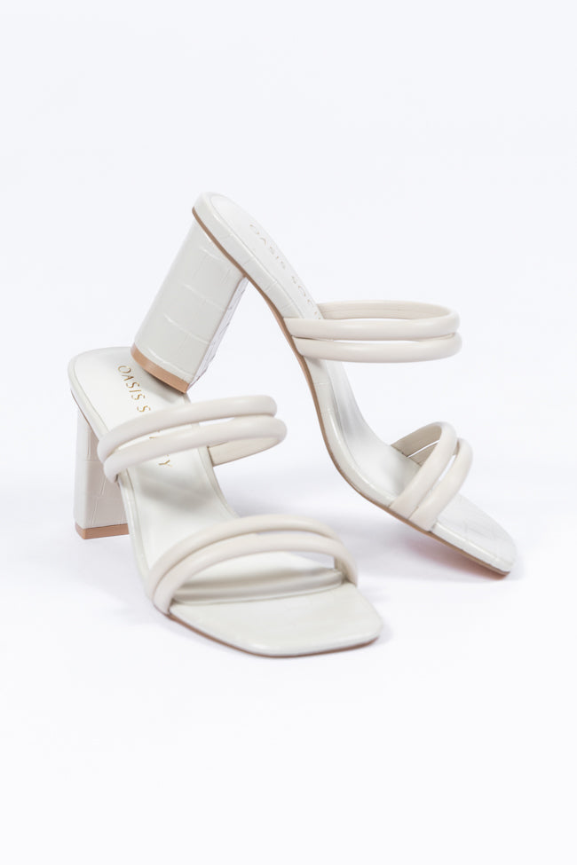 Elaine Beige Strap Heels Cheap Sale Many Kinds Of