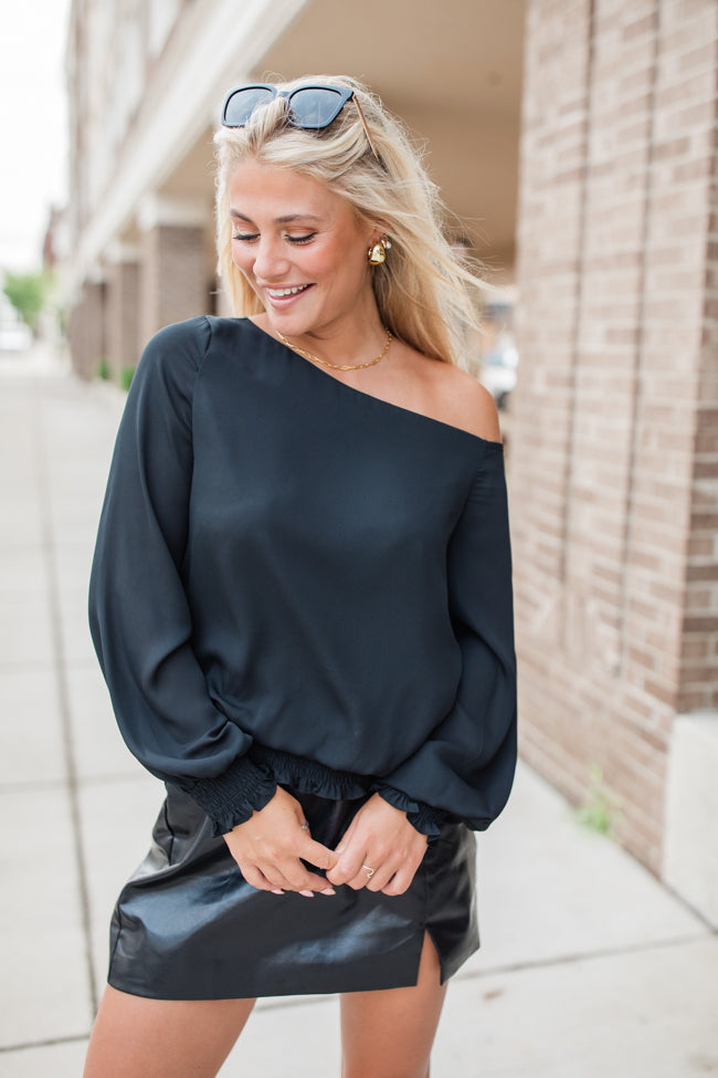 Casual Romance Black Off The Shoulder Top FINAL SALE Cheap Official