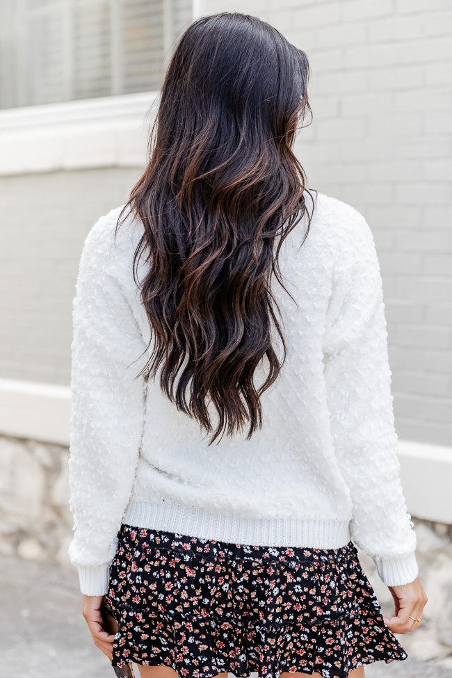 Could Be The One Ivory Textured Fuzzy Sweater  FINAL SALE Find Great For Sale