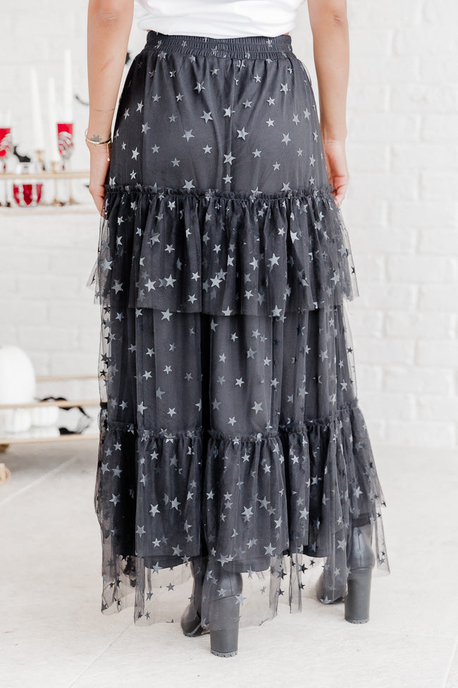 California Dreaming Black Star Tulle Maxi Skirt FINAL SALE Sale For Nice