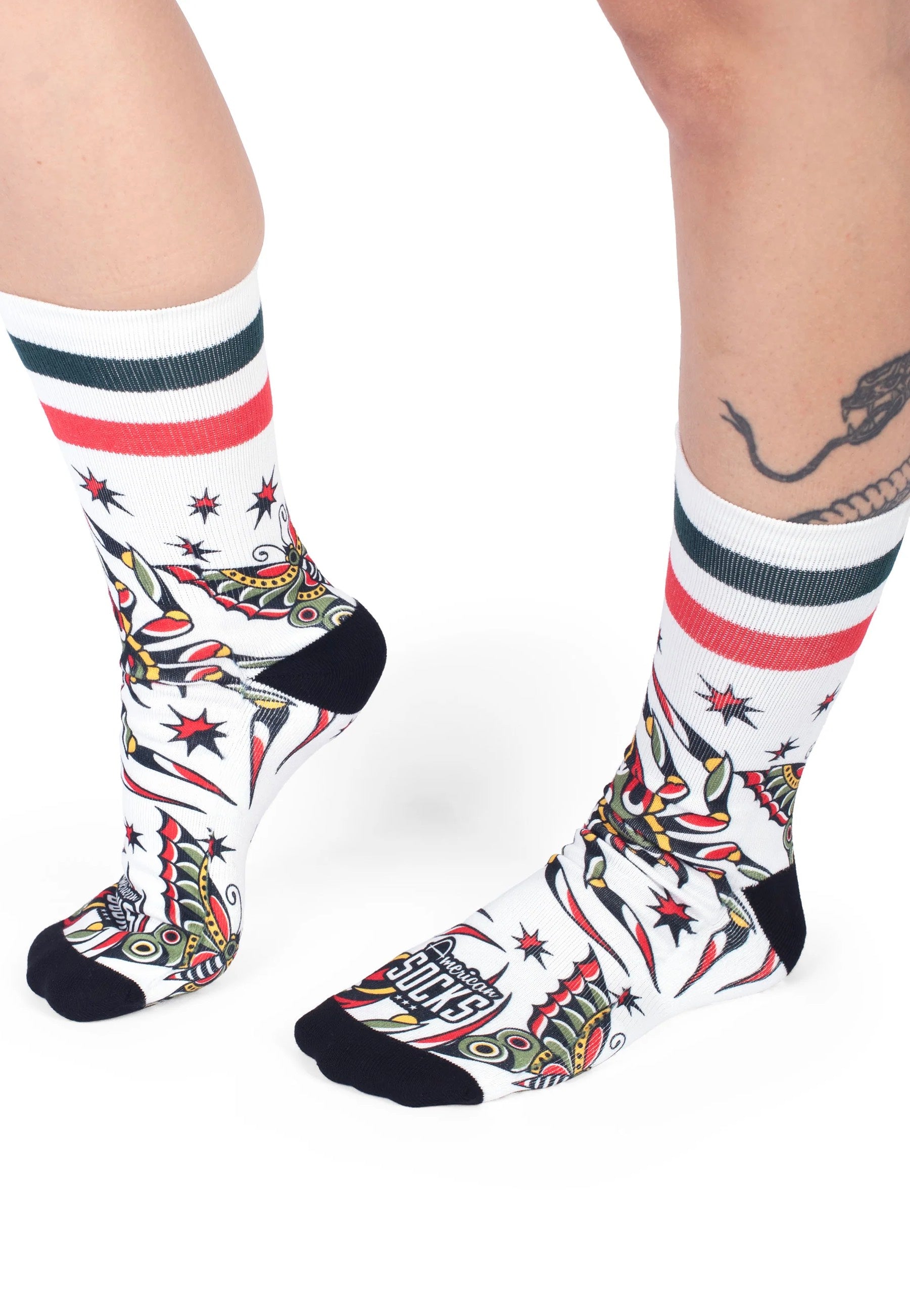 American Socks - Venom Mid High White - Socks Sale Low Pice