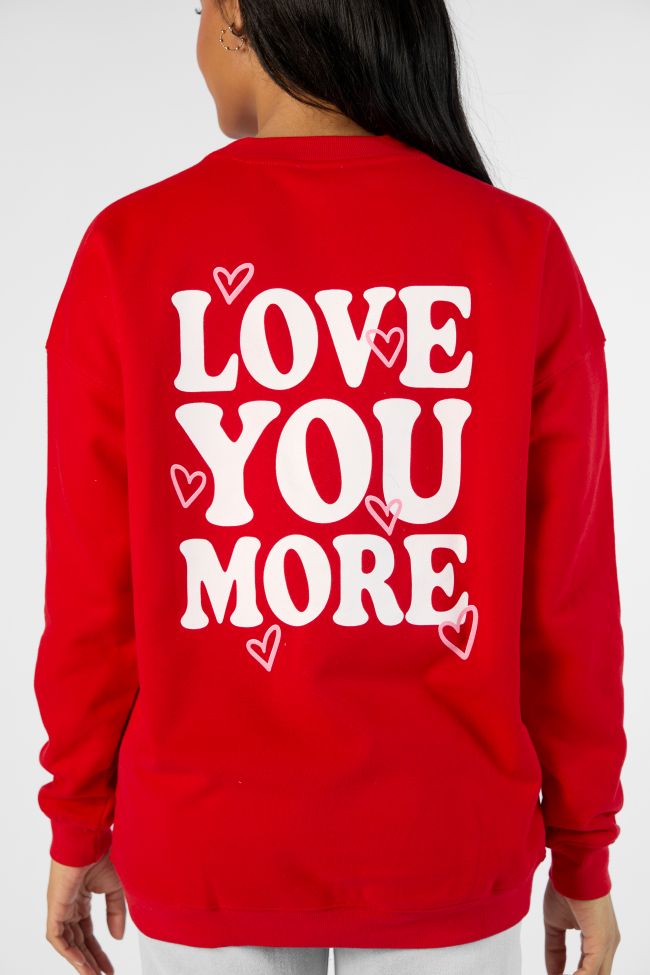 Love You More Red Oversized Graphic Sweatshirt From China Cheap Pice