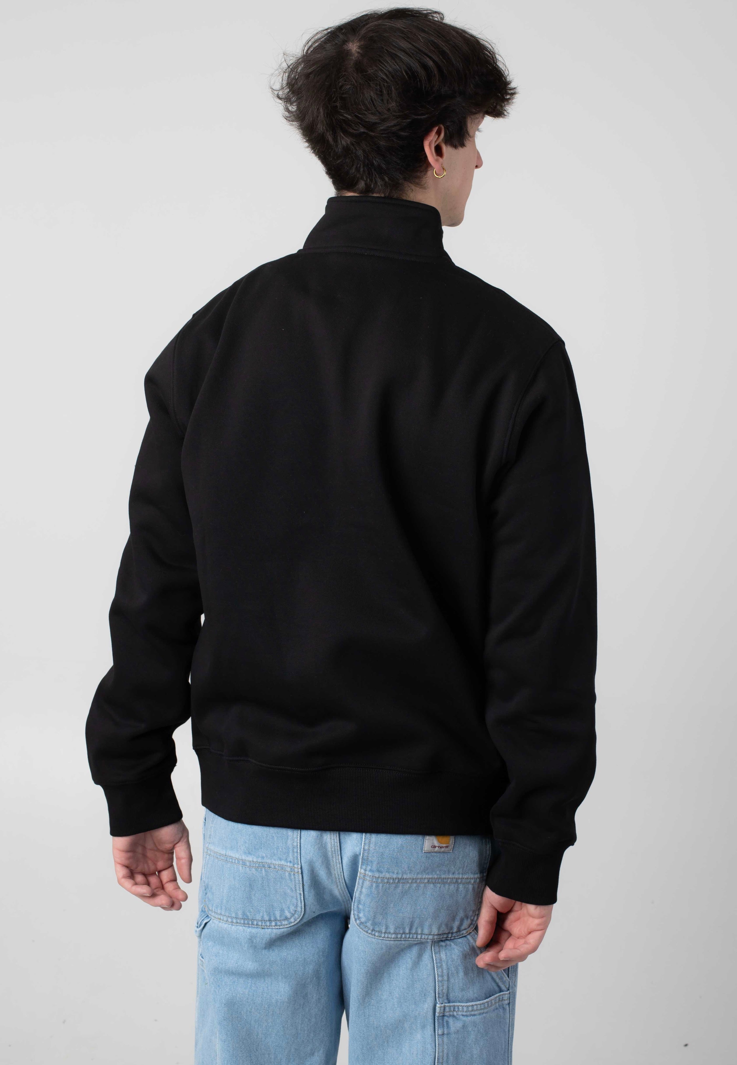 Carhartt WIP - Chase Neck Zip Black/Gold - Sweater Discount Manchester