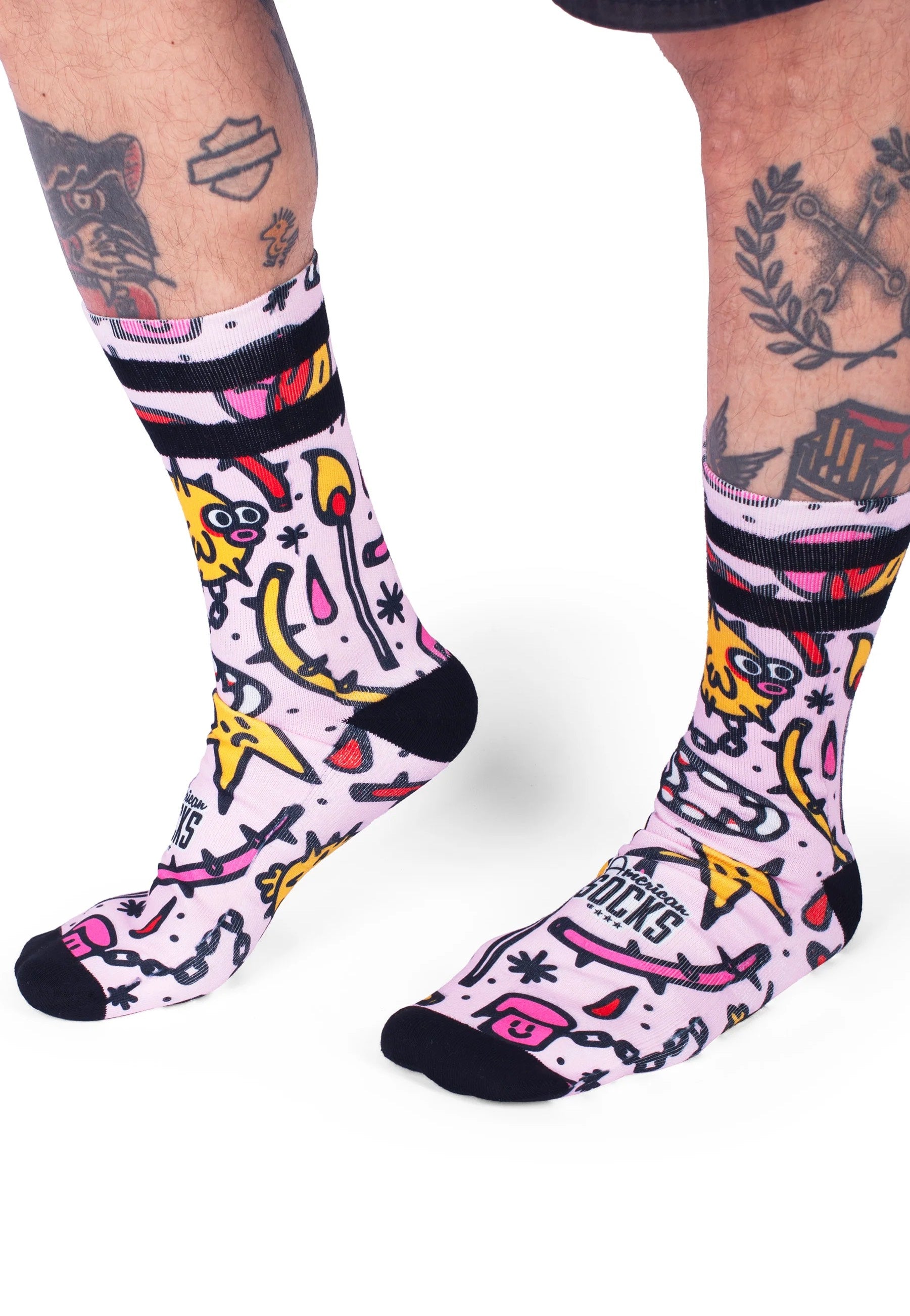 American Socks - Blowfish Mid High Pink - Socks New Styles For Sale