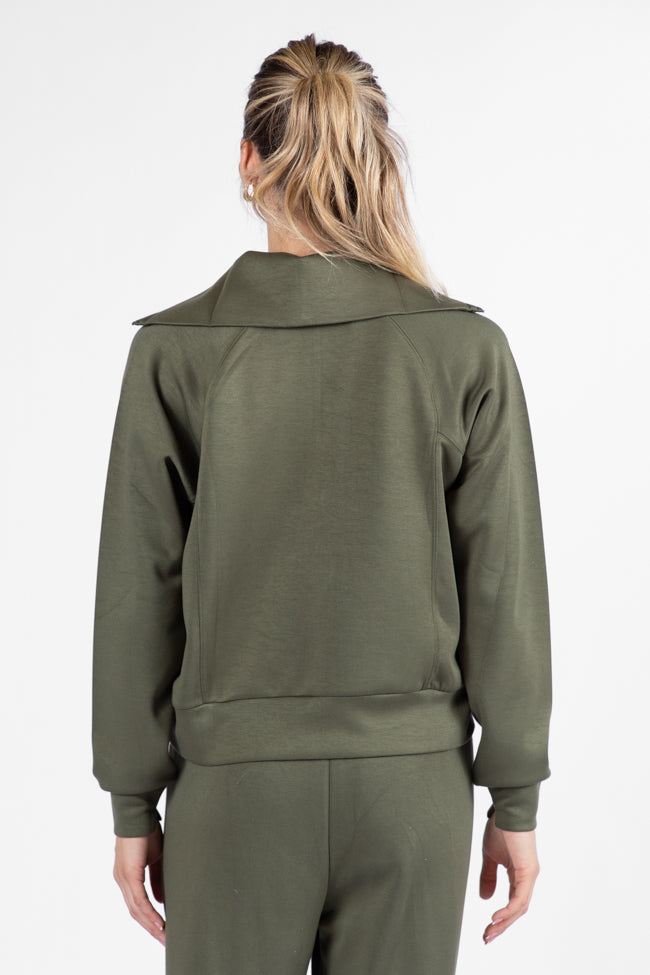 Let's Just Stay Green Quarter Zip Knit Pullover